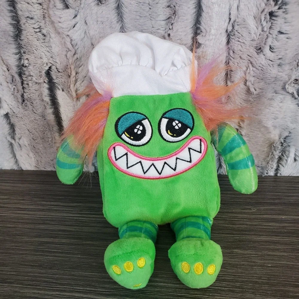 Green Smiling Monster Chef Foam Plush Grinning 9